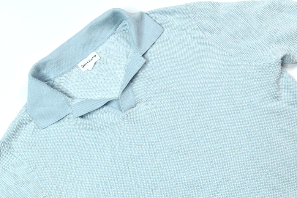 Spier & Mackay Jumper Polo Mens Large Blue 100% Cotton Short Sleeve Slim Fit